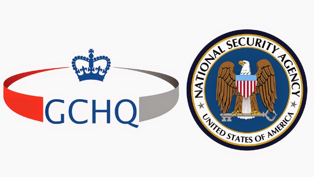 Logos de la GCHQ y la NSA