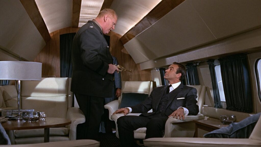 Gert Fröbe y Sean Connery en Goldfinger