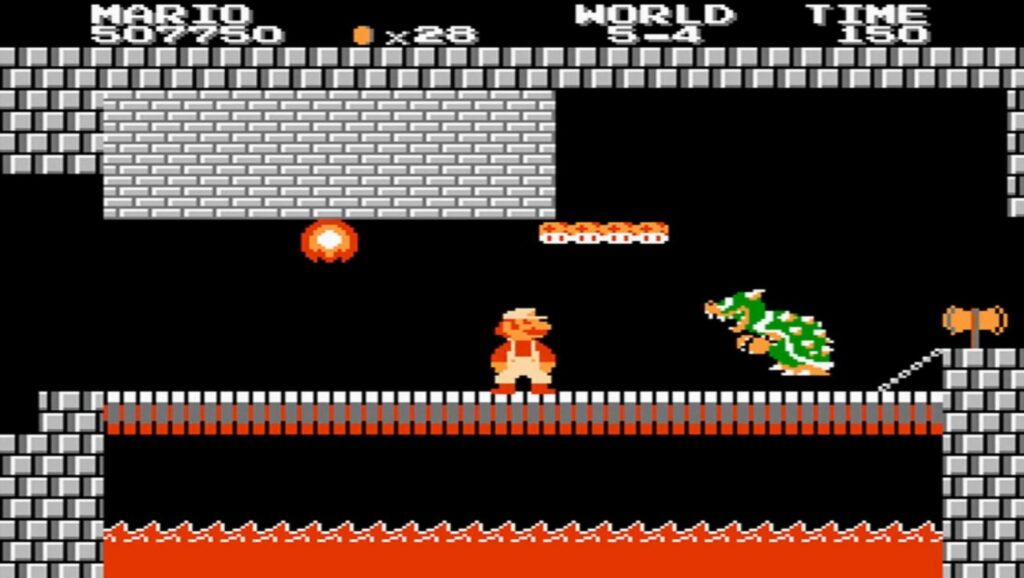 Super Mario Bros: enfrentamiento con Bowser