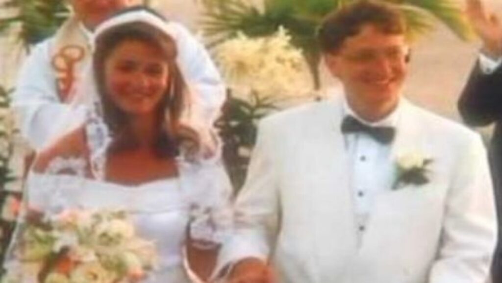 Melinda Gates y Bill Gates el día de su boda en 1994