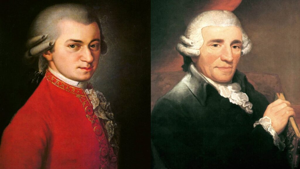 Wolfgang Amadeus Mozart y Joseph Haydn