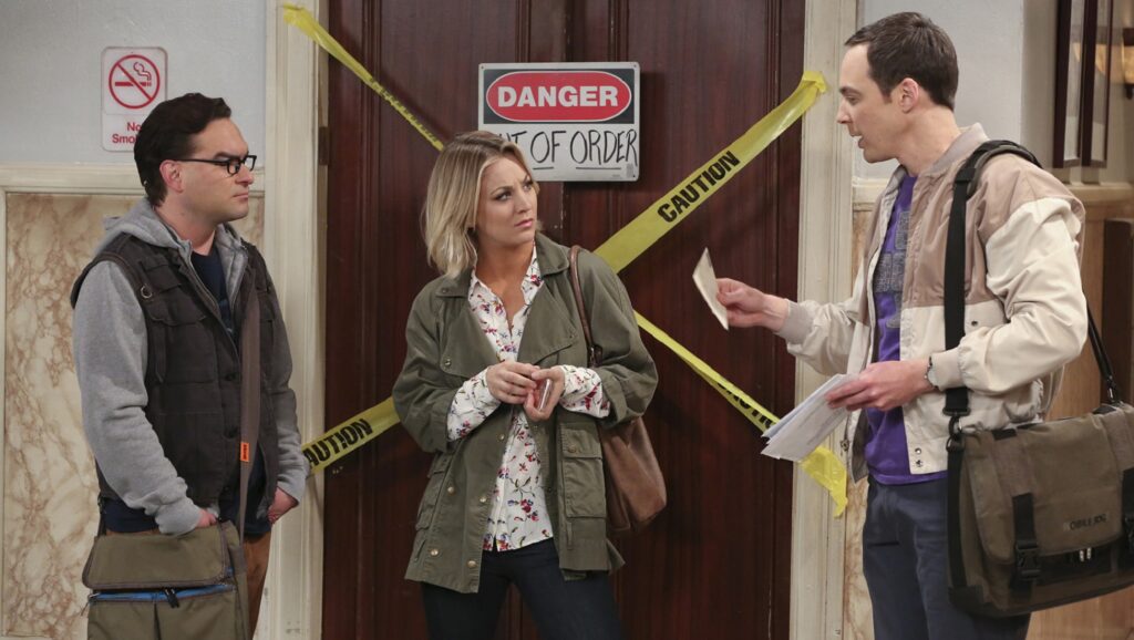 Johnny Galecki, Kaley Cuoco y Jim Parsons en "The Big Bang Theory"