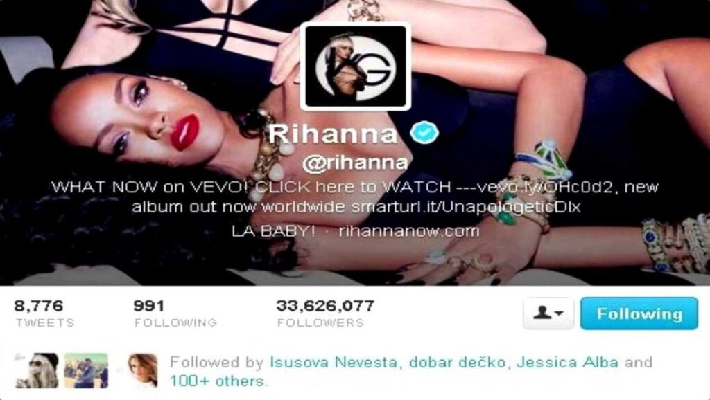 Rihanna en Twitter