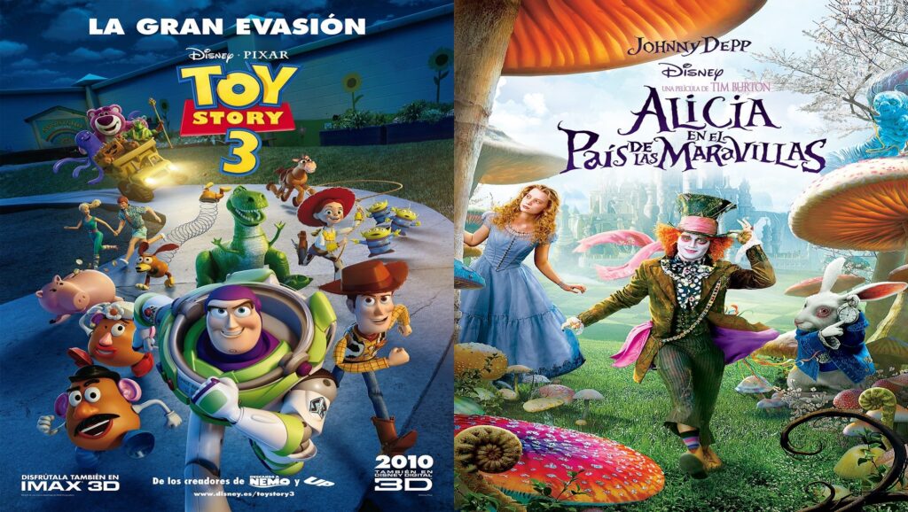 Pósters de "Toy Story 3" y "Alicia en el País de las Maravillas"