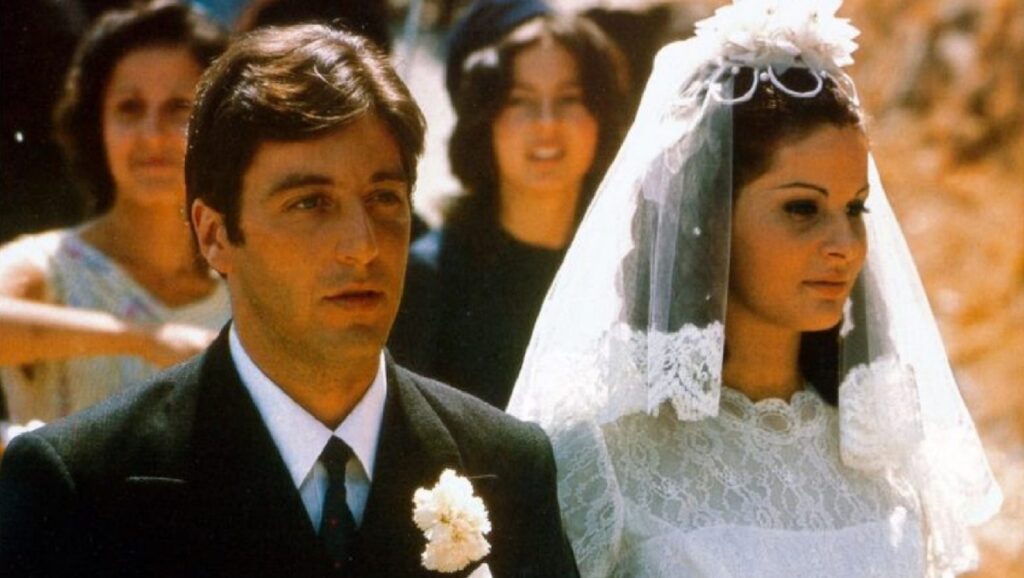 Escena de "El Padrino", con la boda de Michael Corleone en Sicilia