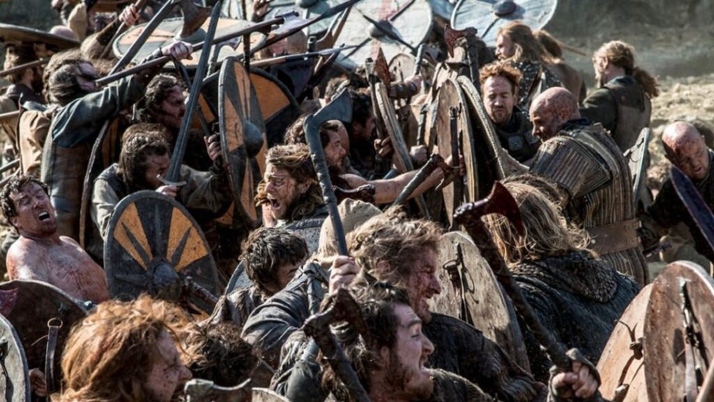 Escena de batalla en "Vikingos"