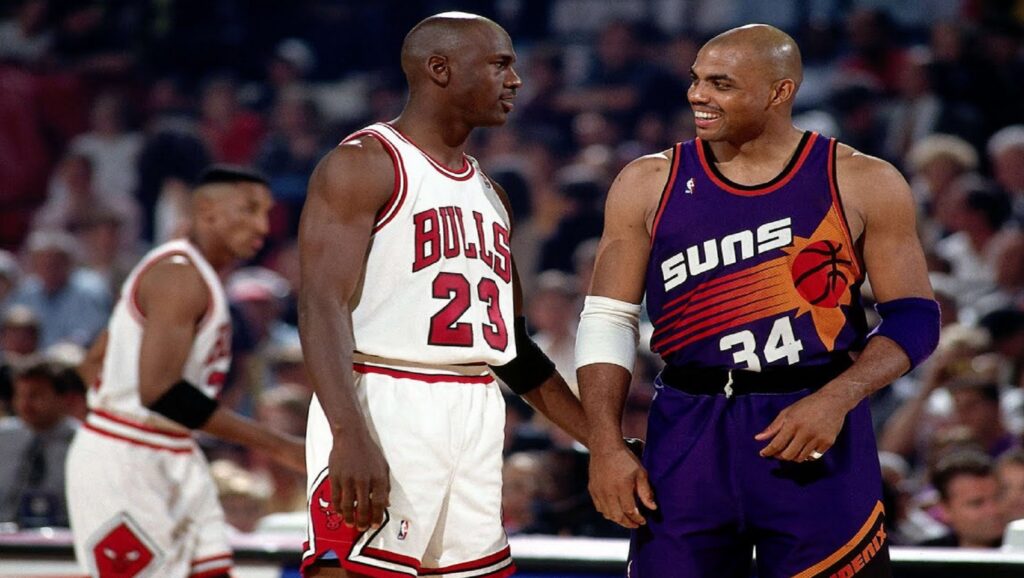 Michael Jordan y Charles Barkley en las finales de la NBA de la temporada 1992-1993
