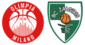 Escudos del Armani Jeans Milan y del Zalgiris Kaunas