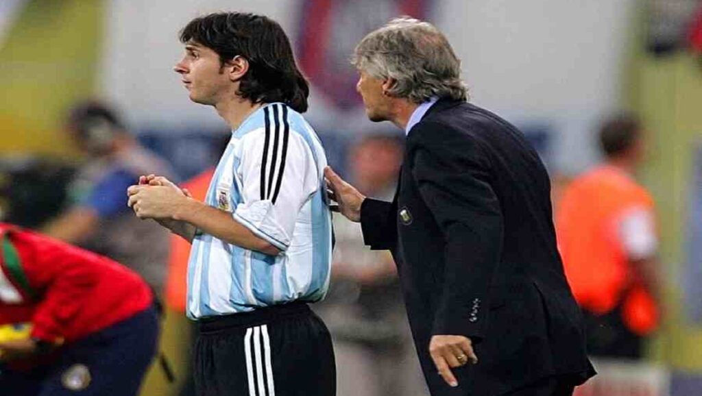 Leo Messi en su debut con Argentina