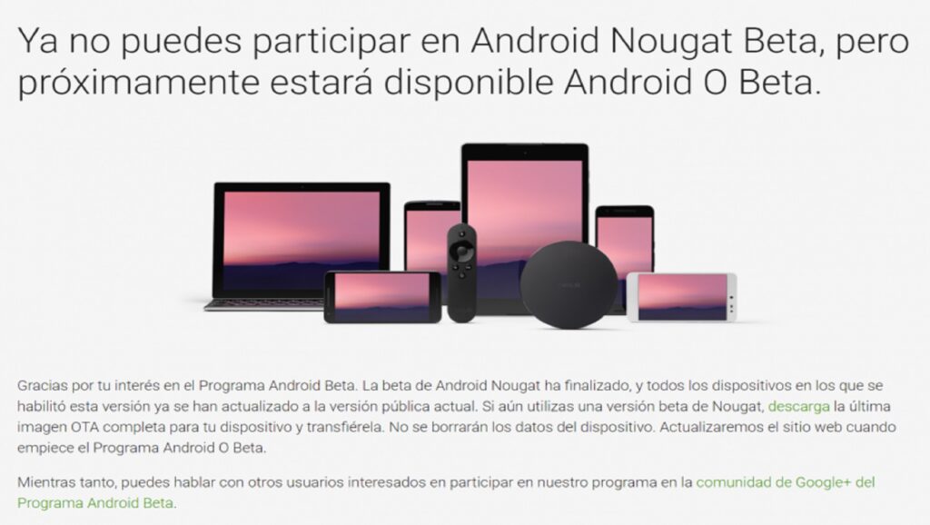 Programa Android O Beta