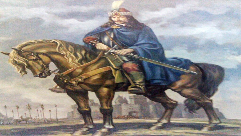 Vlad Drăculea sobre su caballo