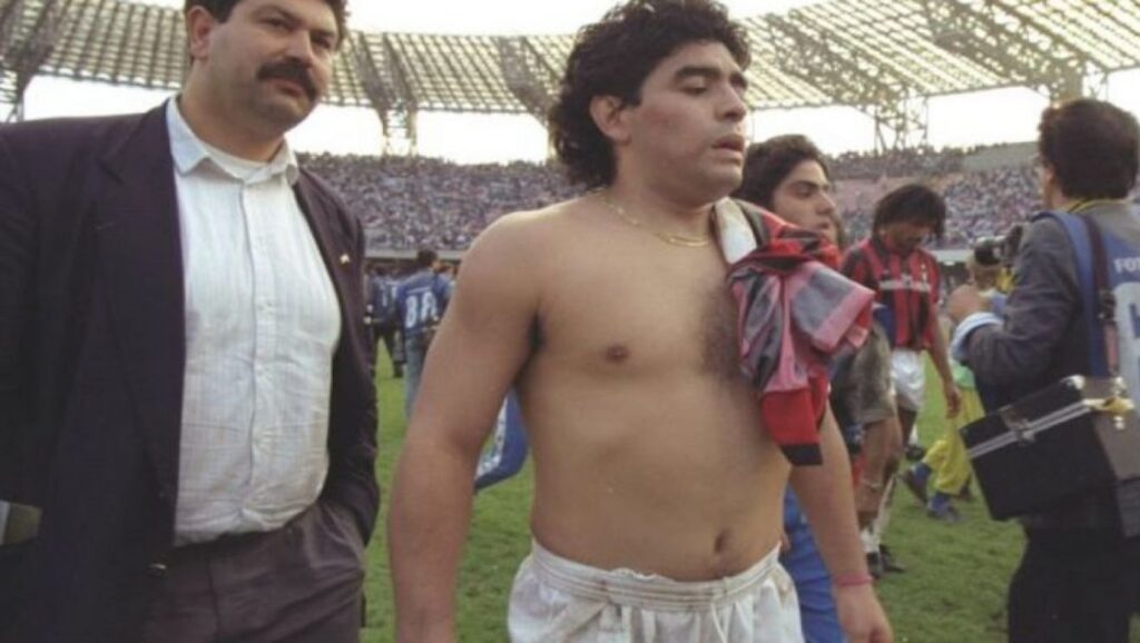 Maradona tras partido con el Nápoles