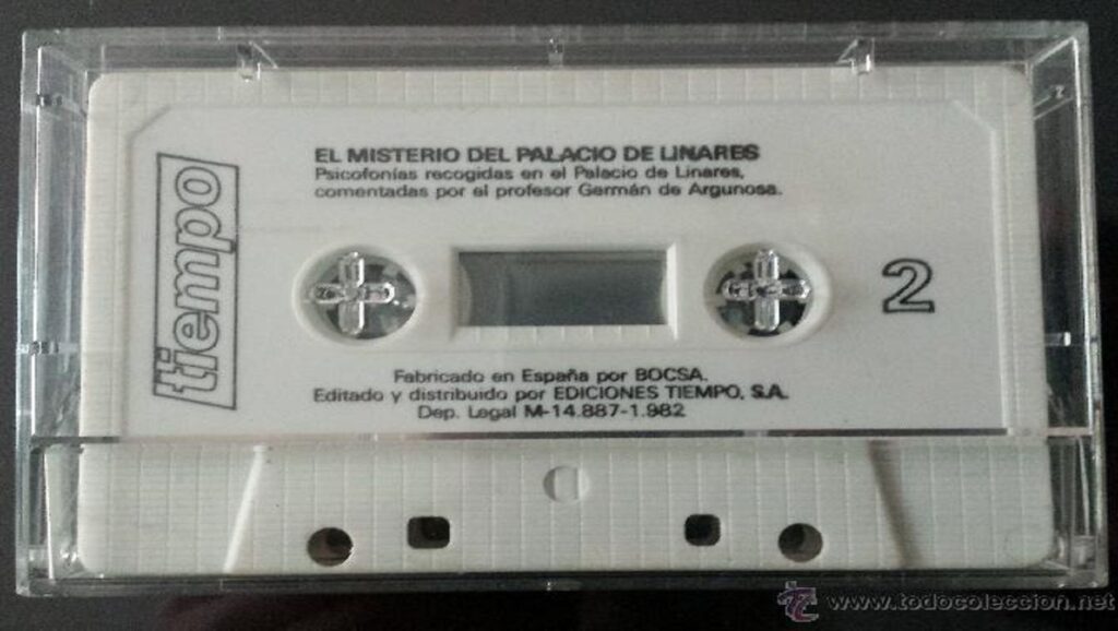Cinta de cassette con psicofonías del Palacio de Linares