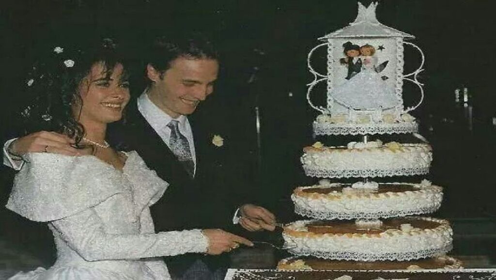 Marta Madruga y David Summers durante su boda
