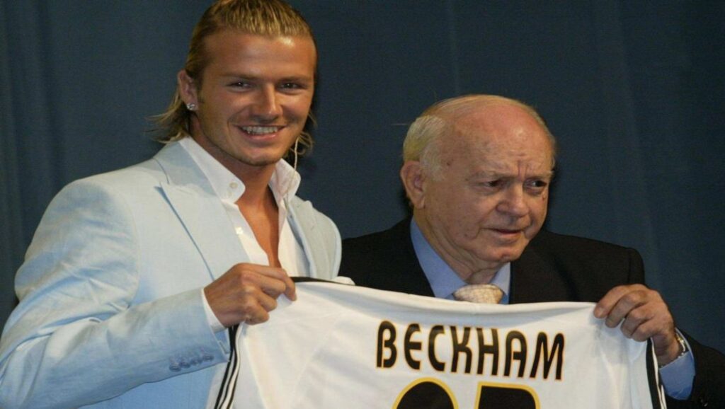 David Beckham y Alfredo Di Stéfano