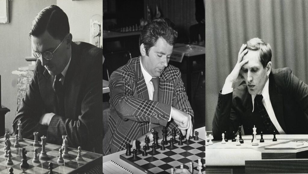 Max Euwe, Boris Spassky y Bobby Fischer