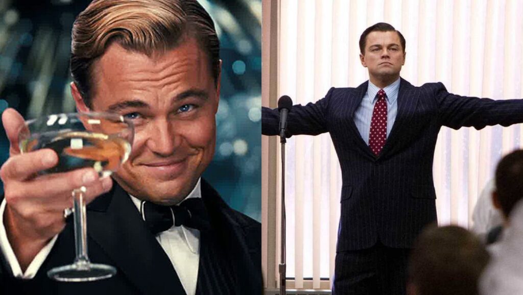 Leonardo DiCaprio en "El Gran Gatsby" y "El Lobo De Wall Street"
