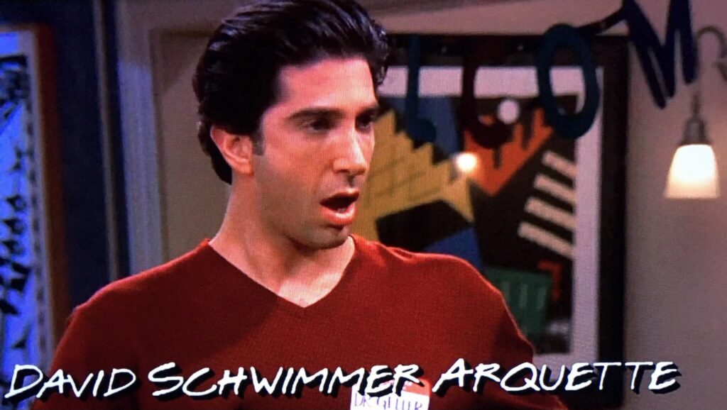 David Schwimmer en la cabecera de "Friends" con el apellido "Arquette"