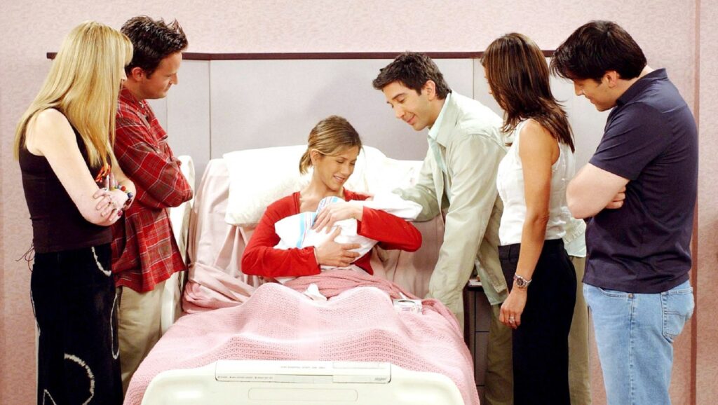 Escena del final de la temporada 8 de "Friends"