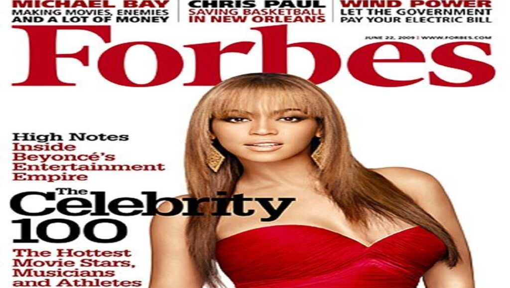 Beyoncé en la portada de la revista Forbes