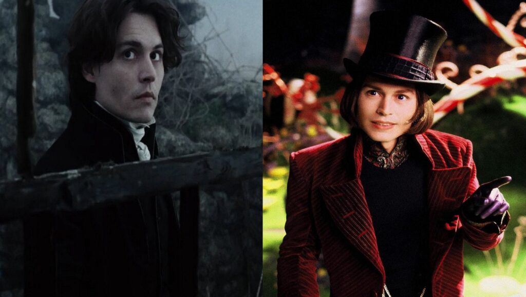 Johnny Depp en "Sleepy Hollow" y en "Charlie y la fábrica de chocolate"