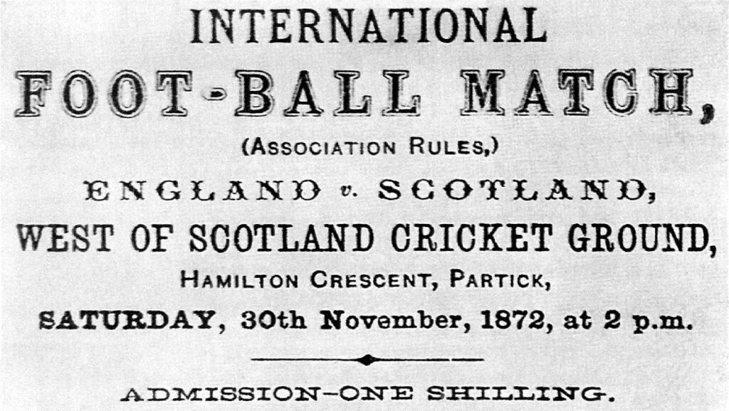 Cartel del Primer Partido Internacional de Fútbol