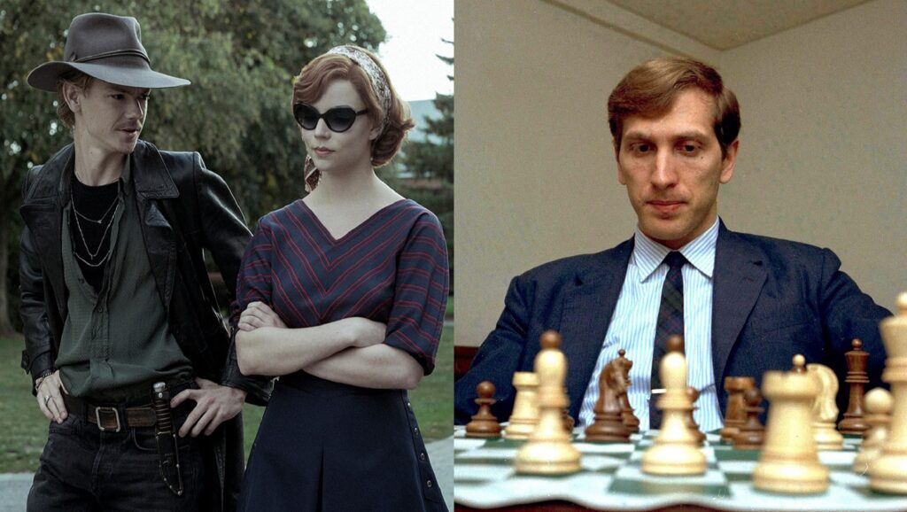 Thomas Brodie-Sangster, Anya Taylor-Joy y Bobby Fischer