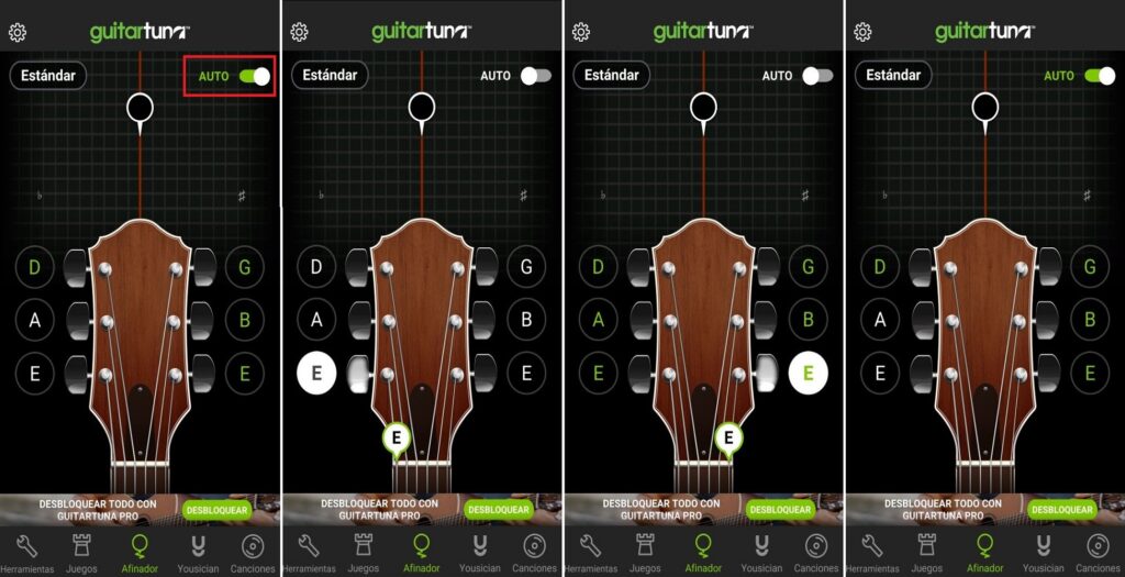 Tutorial de GuitarTuna: modo de funcionamiento (automático o manual)