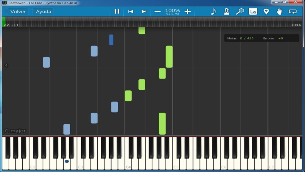 Tutorial de Synthesia: practicando la melodía con la mano izquierda