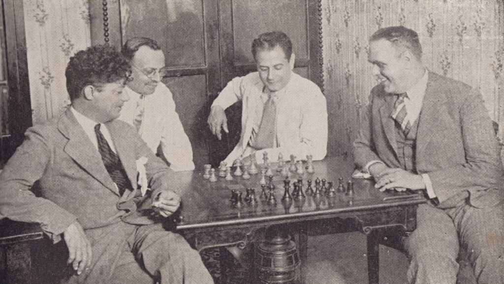 Rafael Blanco, Juan Corzo, José Raúl Capablanca y Jose A Gelabert en 1928