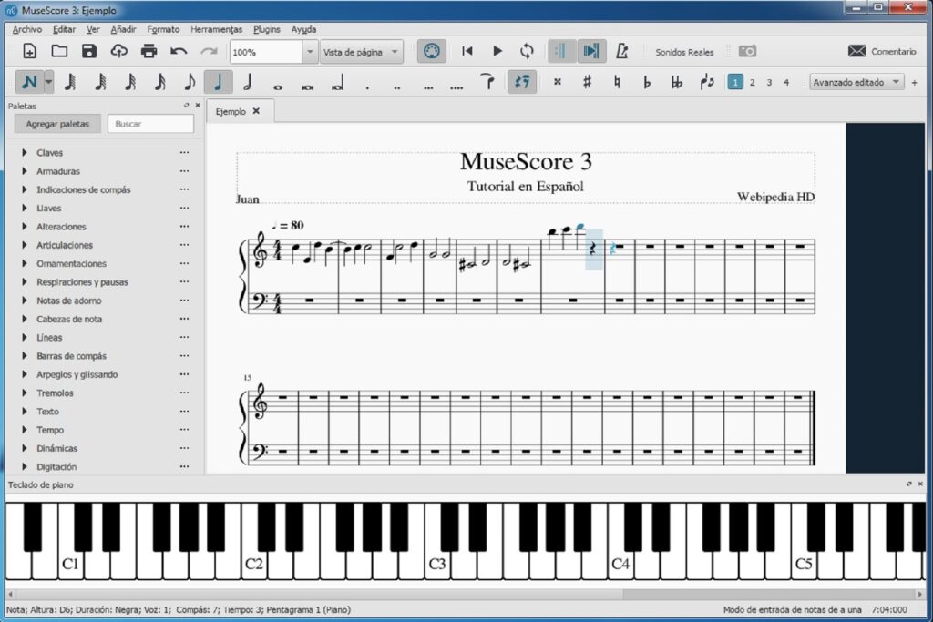 Tutorial de MuseScore 3: añadir un silencio a la partitura