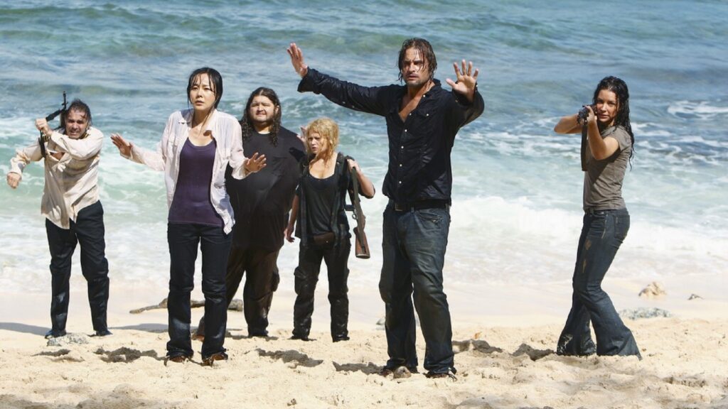 Escena en la playa de la serie "Perdidos"