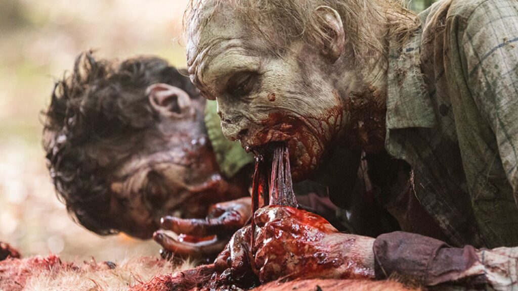 Caminantes comiendo en The Walking Dead
