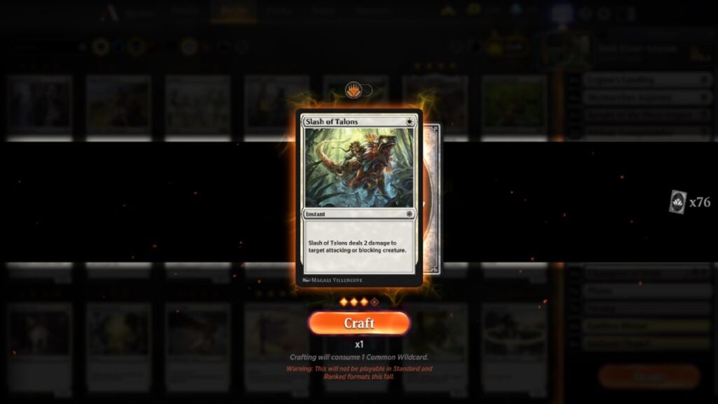 Canjear un Comodín en Magic The Gathering Arena