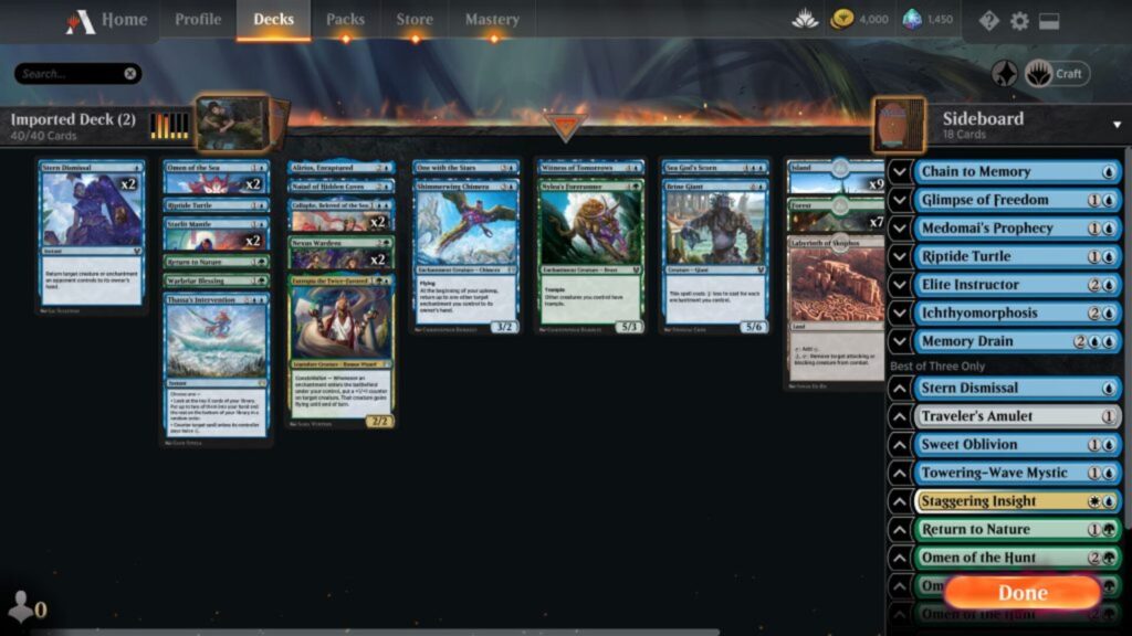 Mazo en Magic The Gathering Arena