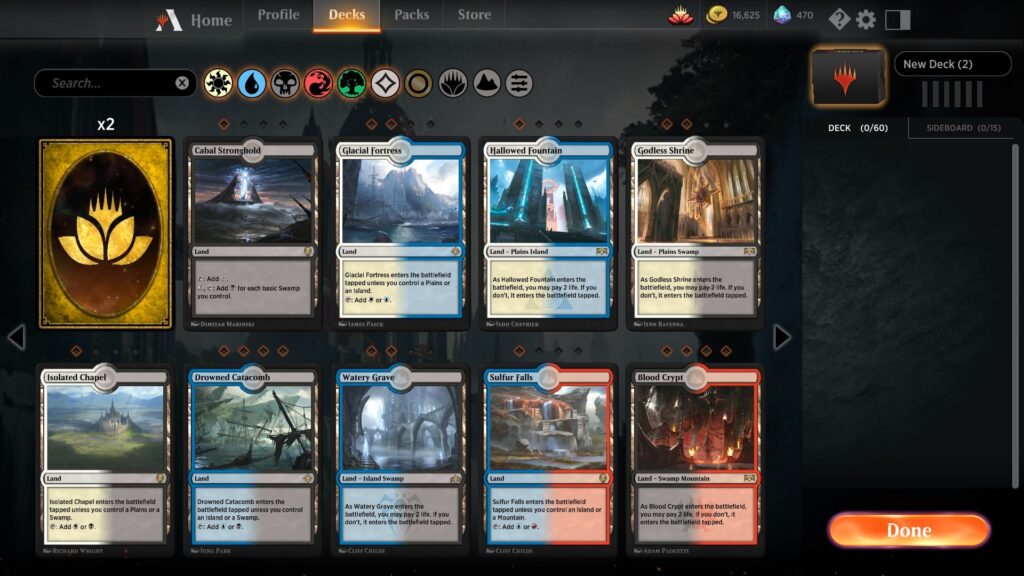 Tierras Multicolor en Magic The Gathering Arena