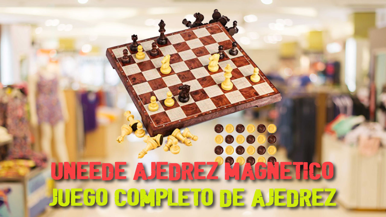 UNEEDE Tablero Ajedrez Magnético 2 en 1 | Juego de Ajedrez